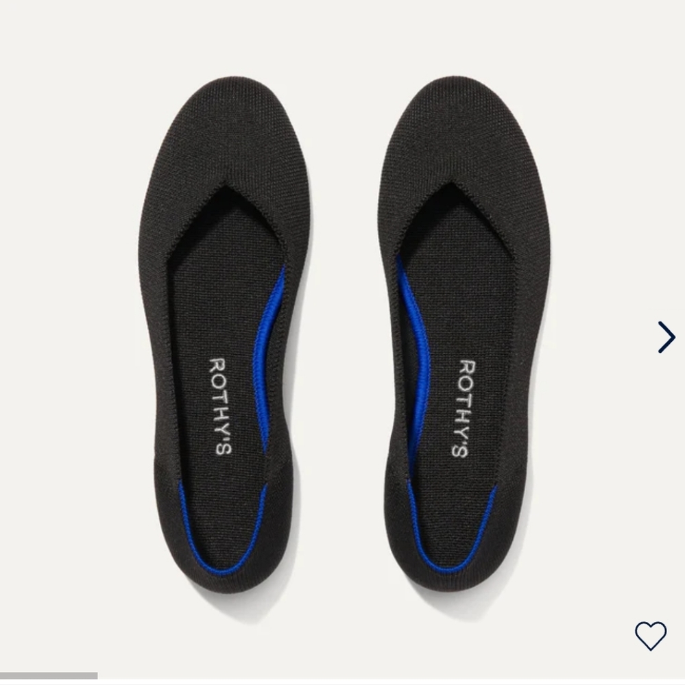 Rothy's The Flat Black Ballet Flats Round Toe Minimalist Capsule Wardrobe Size 9